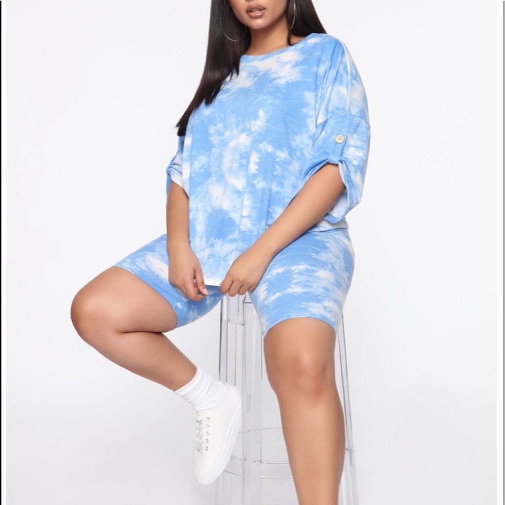 2 piece biker short set